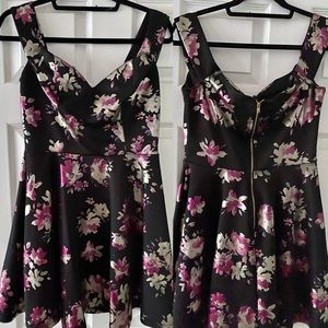 TRAC black floral dress